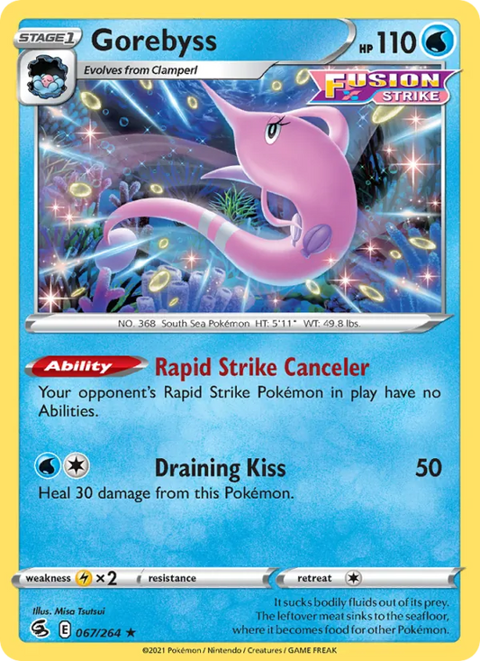 Gorebyss 67/264  - Reverse Holofoil SWSH08 Fusion Strike - Rare