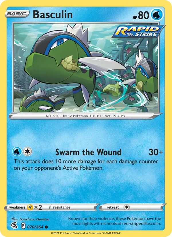 Basculin 70/264  - Reverse Holofoil SWSH08 Fusion Strike - Common