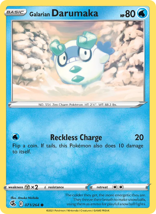 Galarian Darumaka 71/264  - Reverse Holofoil SWSH08 Fusion Strike - Common