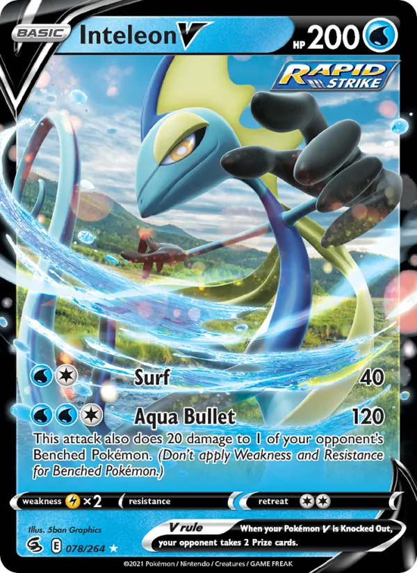 Inteleon V 78/264  - Holofoil SWSH08 Fusion Strike - Holo Rare V