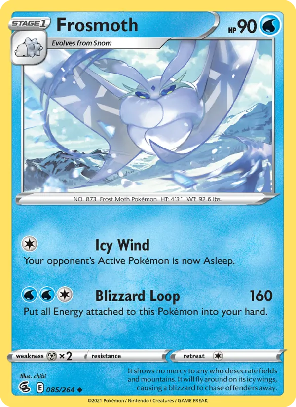Frosmoth 85/264  - Reverse Holofoil SWSH08 Fusion Strike - Uncommon
