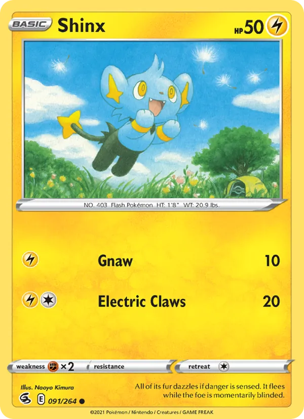 Shinx 91/264  - Reverse Holofoil SWSH08 Fusion Strike - Common