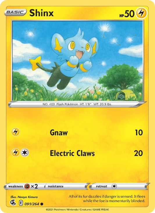 Shinx 91/264  - Reverse Holofoil SWSH08 Fusion Strike - Common
