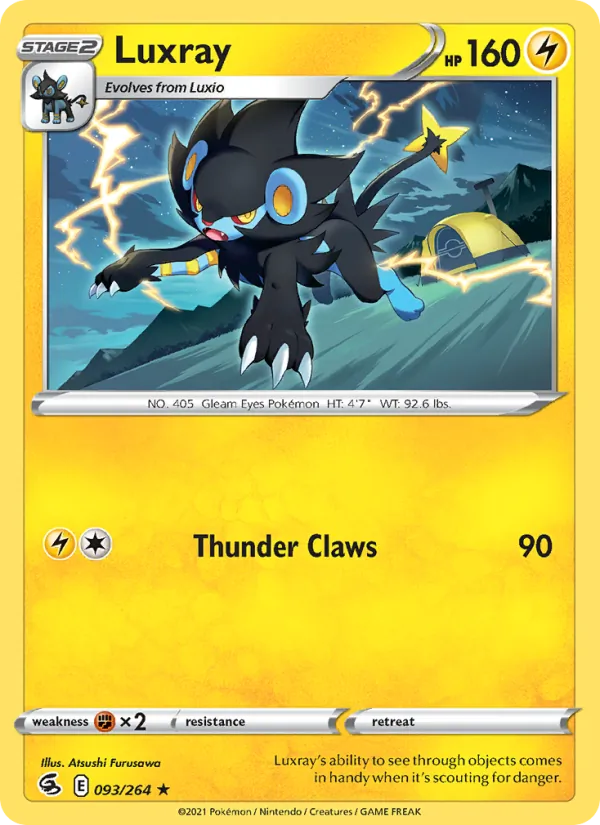 Luxray 93/264  - Reverse Holofoil SWSH08 Fusion Strike - Rare