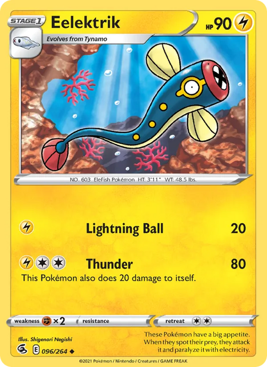 Eelektrik 96/264  - Reverse Holofoil SWSH08 Fusion Strike - Uncommon
