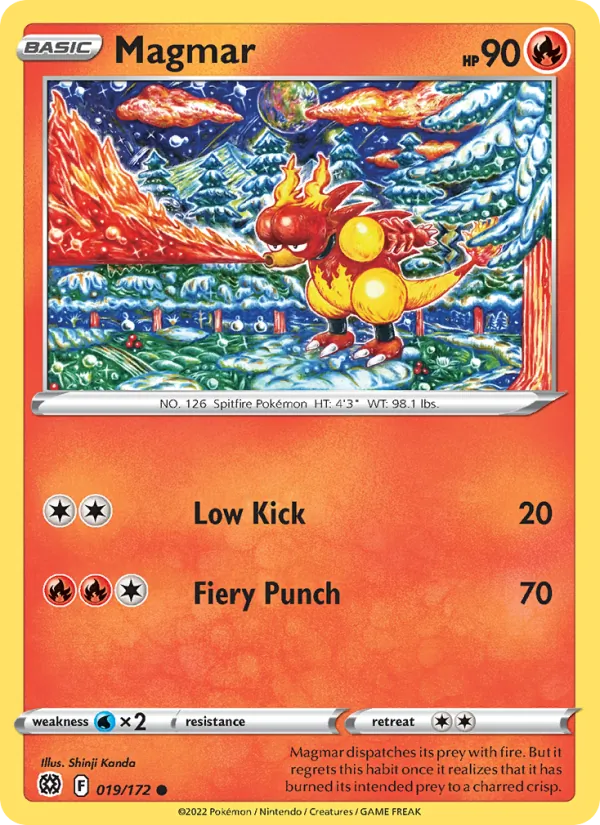 Magmar 019/172  - Reverse Holofoil SWSH09 Brilliant Stars - Common