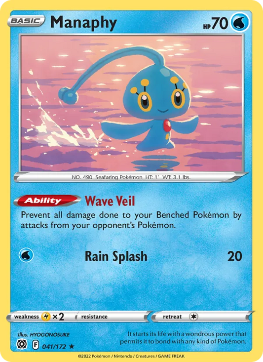 Manaphy 041/172  - Reverse Holofoil SWSH09 Brilliant Stars - Rare