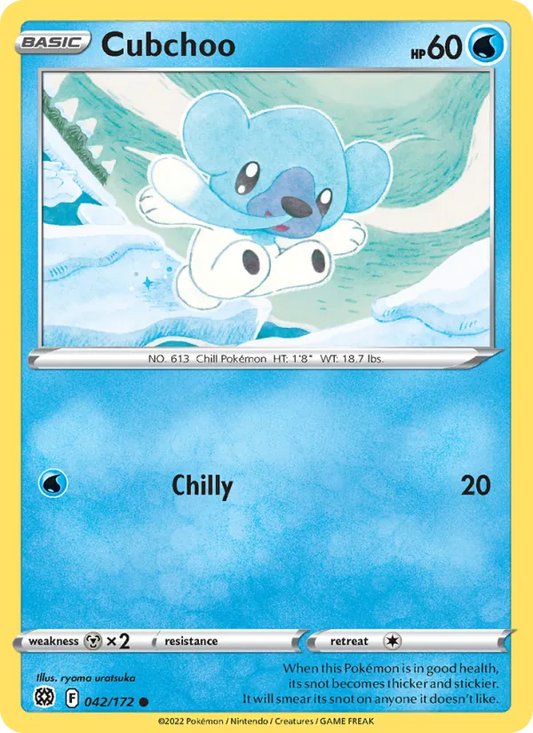 Cubchoo 042/172  - Reverse Holofoil SWSH09 Brilliant Stars - Common