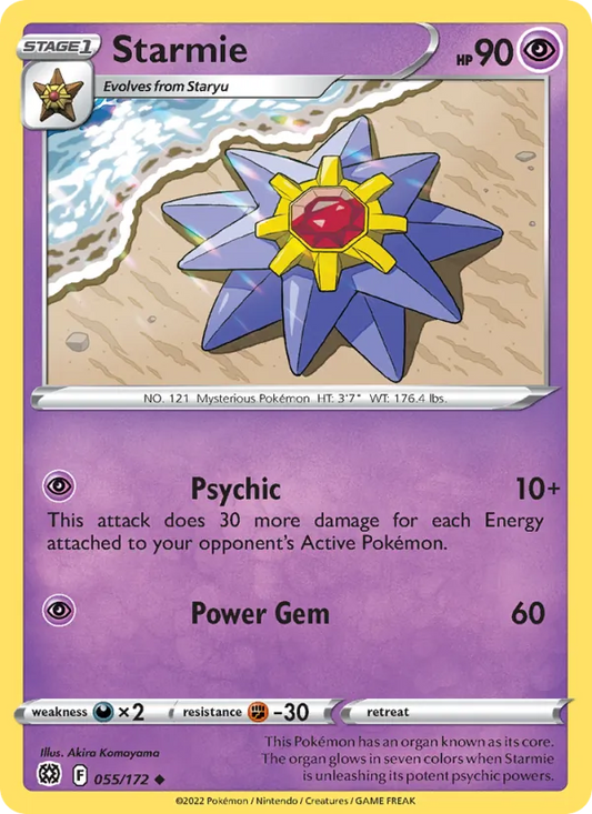 Starmie 055/172  - Reverse Holofoil SWSH09 Brilliant Stars - Uncommon