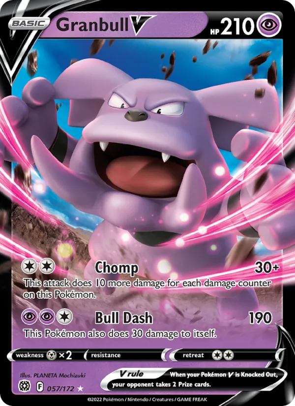 Granbull V 057/172  - Holofoil SWSH09 Brilliant Stars - Holo Rare V