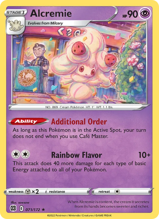 Alcremie 071/172  - Reverse Holofoil SWSH09 Brilliant Stars - Rare