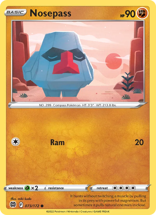 Nosepass 073/172  - Reverse Holofoil SWSH09 Brilliant Stars - Common