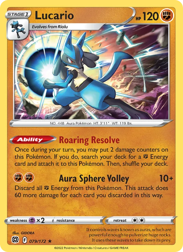 Lucario 079/172  - Holofoil SWSH09 Brilliant Stars - Holo Rare