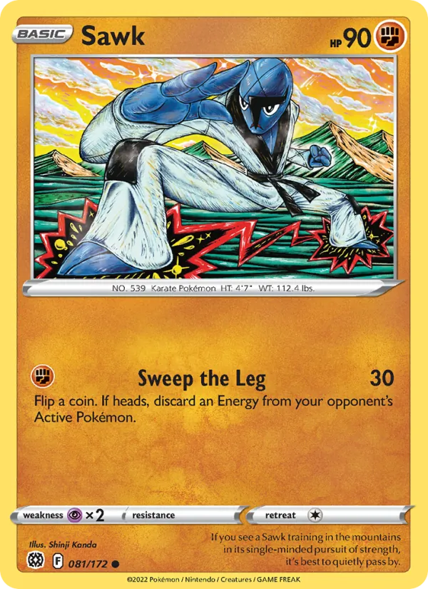 Sawk 081/172  - Reverse Holofoil SWSH09 Brilliant Stars - Common