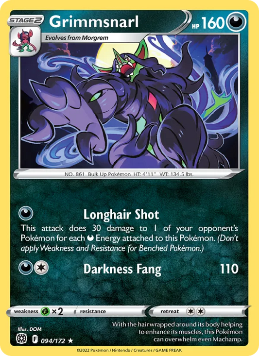 Grimmsnarl 094/172  - Reverse Holofoil SWSH09 Brilliant Stars - Rare