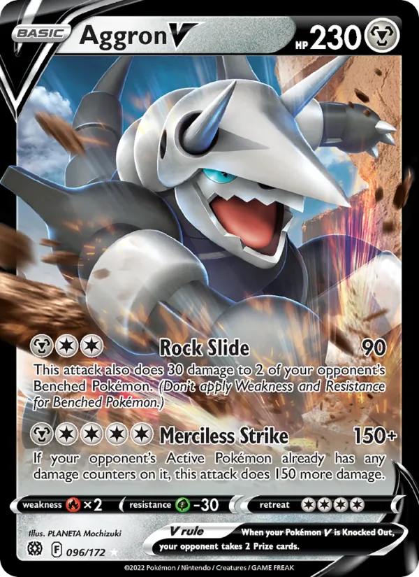 Aggron V 096/172  - Holofoil SWSH09 Brilliant Stars - Holo Rare V