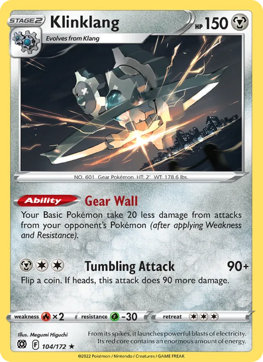 Klinklang 104/172  - Reverse Holofoil SWSH09 Brilliant Stars - Rare