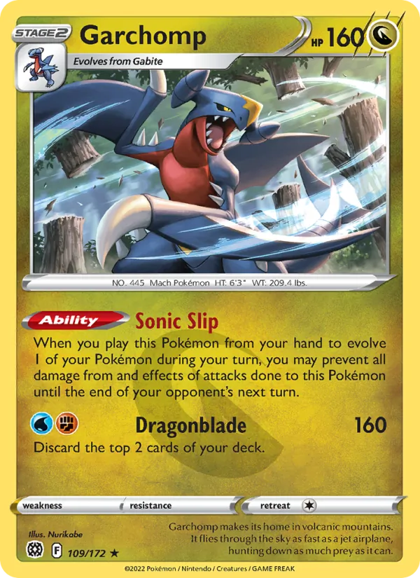 Garchomp 109/172  - Reverse Holofoil SWSH09 Brilliant Stars - Holo Rare