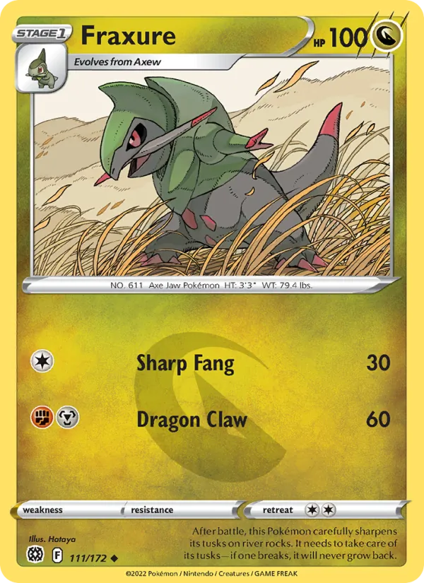Fraxure 111/172  - Reverse Holofoil SWSH09 Brilliant Stars - Uncommon