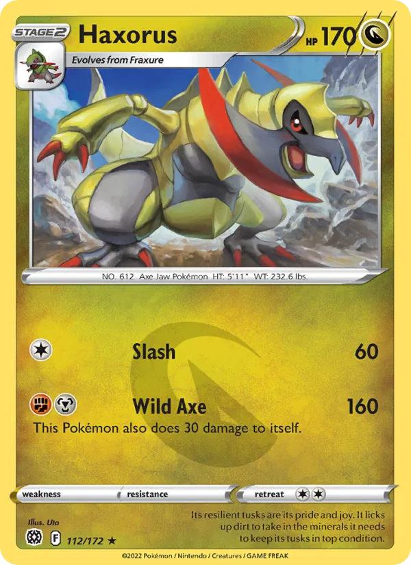 Haxorus 112/172  - Reverse Holofoil SWSH09 Brilliant Stars - Rare