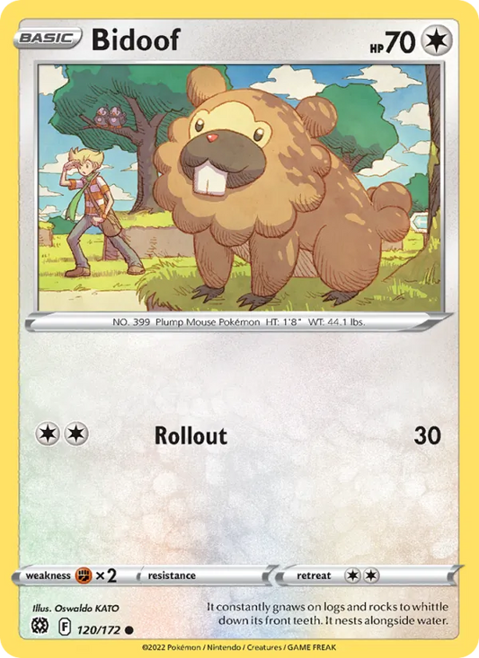 Bidoof 120/172  - Reverse Holofoil SWSH09 Brilliant Stars - Common