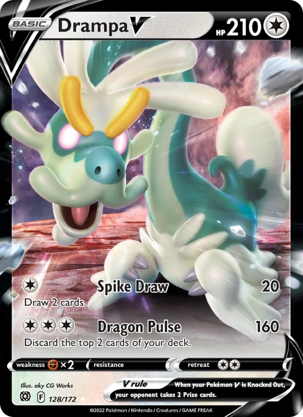 Drampa V 128/172  - Holofoil SWSH09 Brilliant Stars - Holo Rare V
