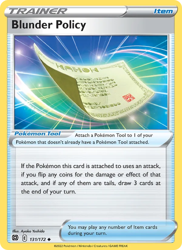 Blunder Policy 131/172  - Reverse Holofoil SWSH09 Brilliant Stars - Uncommon