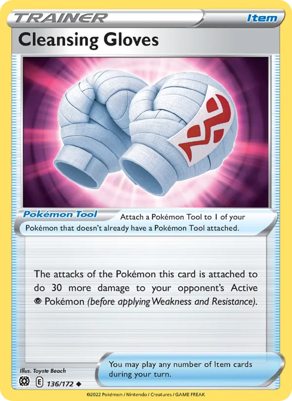Cleansing Gloves 136/172  - Reverse Holofoil SWSH09 Brilliant Stars - Uncommon