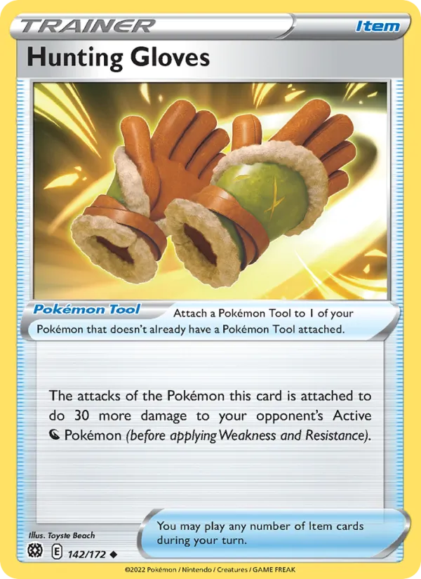 Hunting Gloves 142/172  - Reverse Holofoil SWSH09 Brilliant Stars - Uncommon