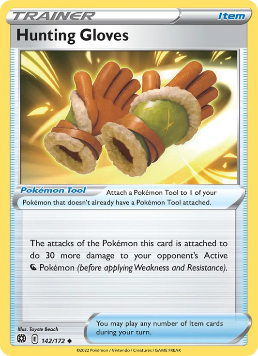 Hunting Gloves 142/172  - Reverse Holofoil SWSH09 Brilliant Stars - Uncommon
