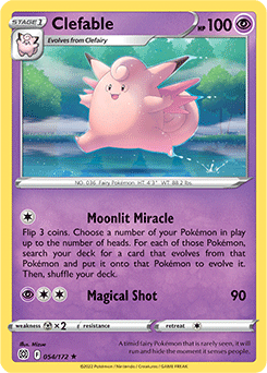 Clefable 054/172 Reverse Holo Brilliant Stars Pokemon TCG 2022