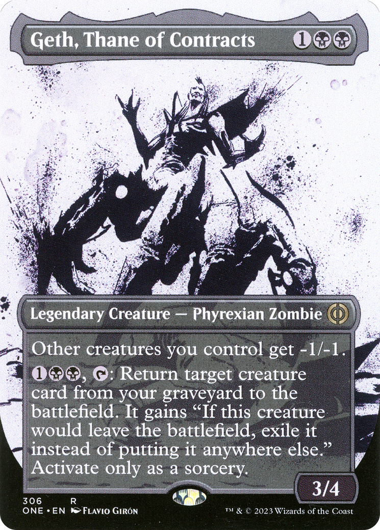Geth, Thane of Contracts (Showcase) (ONE-306) - Phyrexia: All Will Be One: (Showcase) (Borderless) Foil