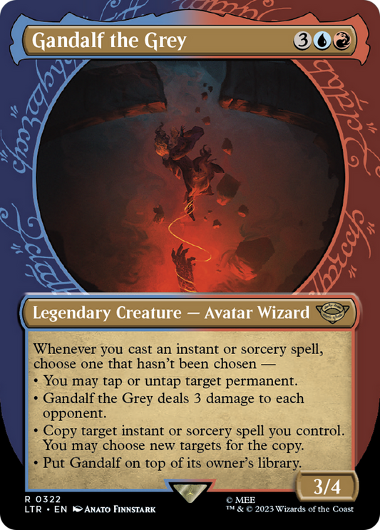 Gandalf the Grey (Showcase) (LTR-322) - The Lord of the Rings: Tales of Middle-earth: (Showcase) (Borderless) Foil