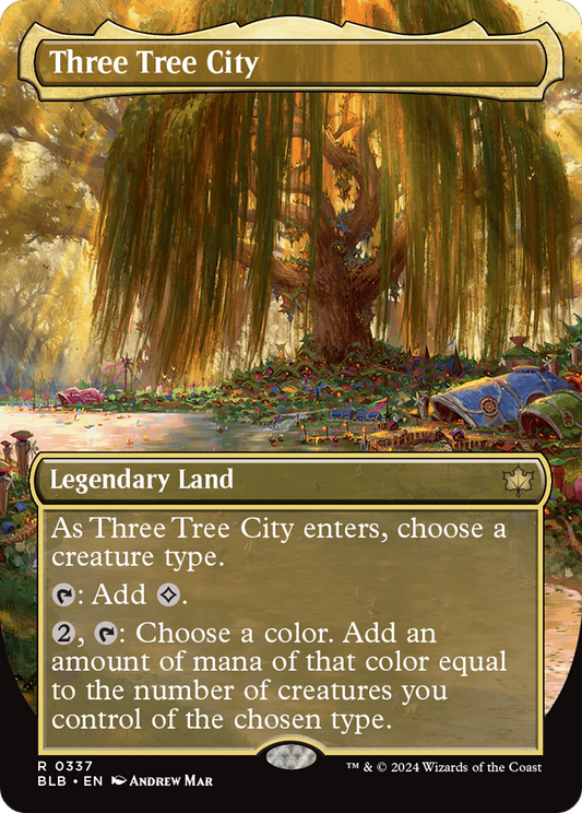 Three Tree City (Borderless) (0337) (BLB-337) - Bloomburrow Foil