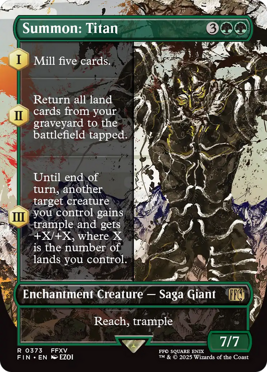 Summon: Titan (Borderless) (FIN-373) - FINAL FANTASY: (enchantment) Foil