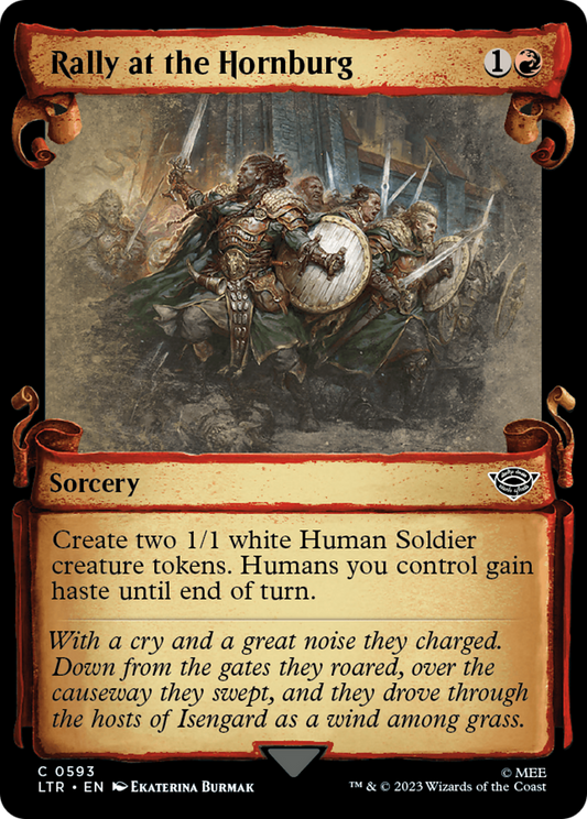 Rally at the Hornburg (Showcase Scrolls) (LTR-593) - The Lord of the Rings: Tales of Middle-earth: (Showcase) Foil
