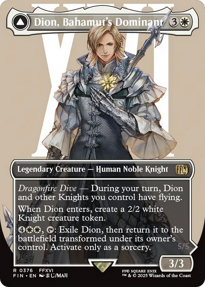Dion, Bahamut's Dominant (Borderless) (FIN-376) - FINAL FANTASY: (enchantment) Foil