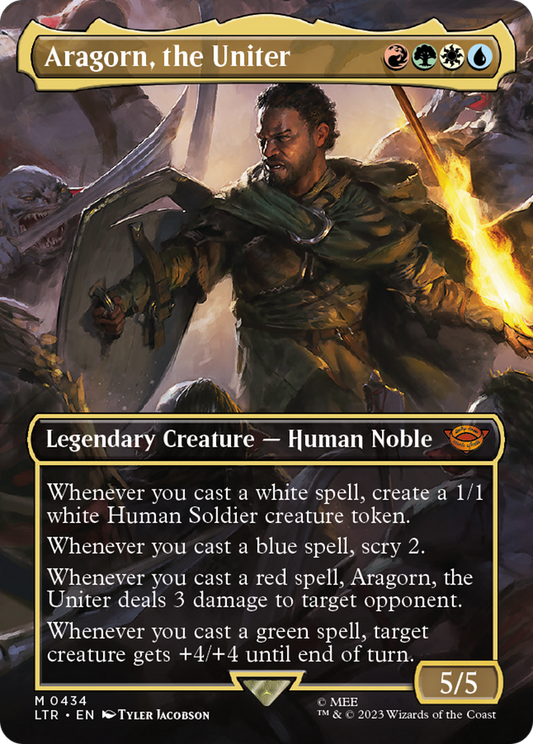Aragorn, the Uniter (Borderless) (LTR-434) - The Lord of the Rings: Tales of Middle-earth Foil