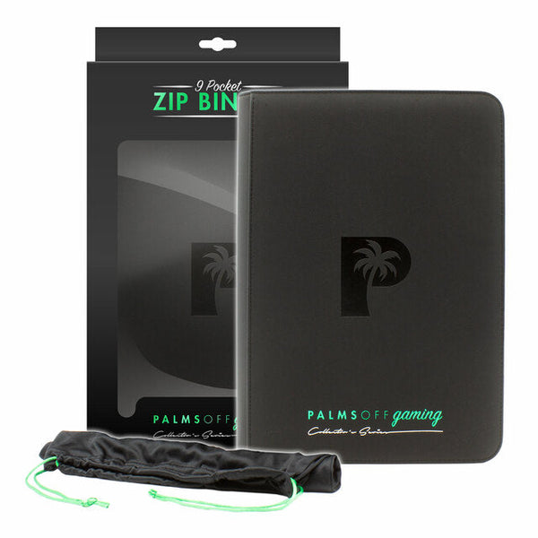 Palms off Gaming Collector's Series 9 Pocket Zip Trading Card Binder - Black