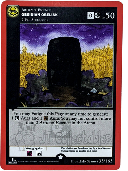 Obsidian Obelisk 33/163 MetaZoo Nightfall 1st Edition Non Holo