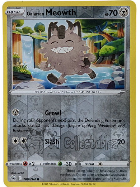 Galarian Meowth 180/264 Pokemon TCG Fusion Strike Reverse Holo