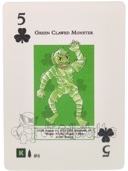 Green Clawed Monster #6 WPT Metazoo Wilderness Poker Deck Card