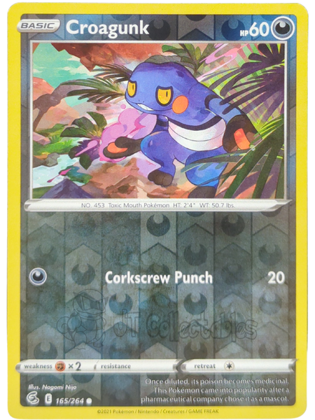 Croagunk 165/264 Reverse Holo Fusion Strike Pokemon TCG