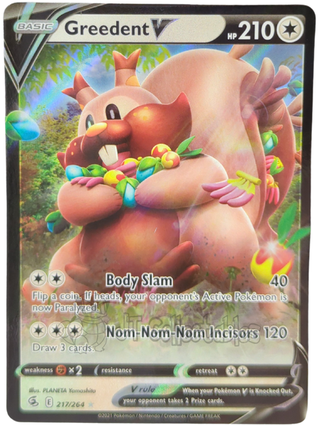 Greedent V 217/264 Fusion Strike Pokemon TCG Ultra Rare