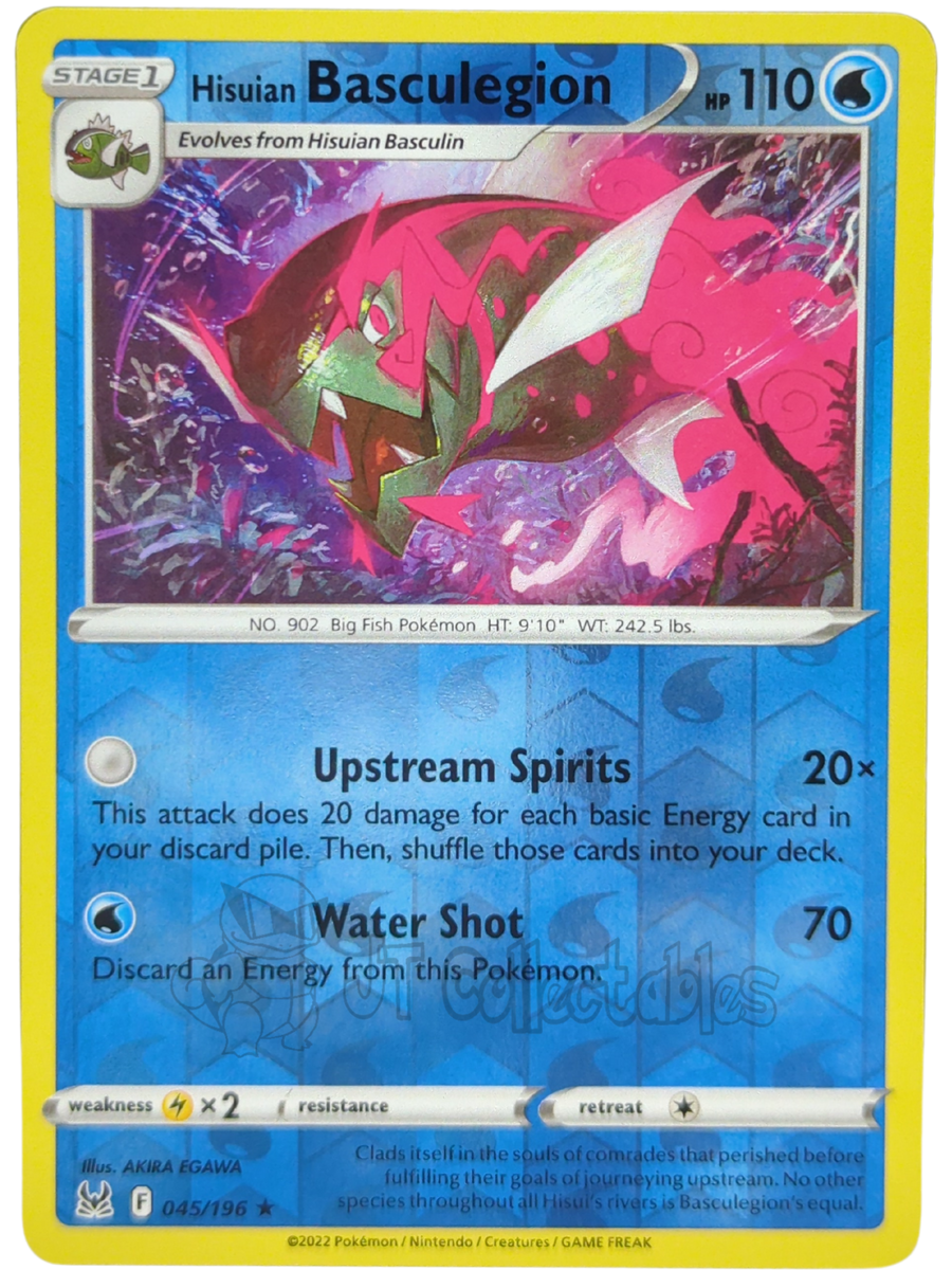 Hisuian Basculegion 045/196 Reverse Holo Lost Origin Pokemon TCG 2022 ...