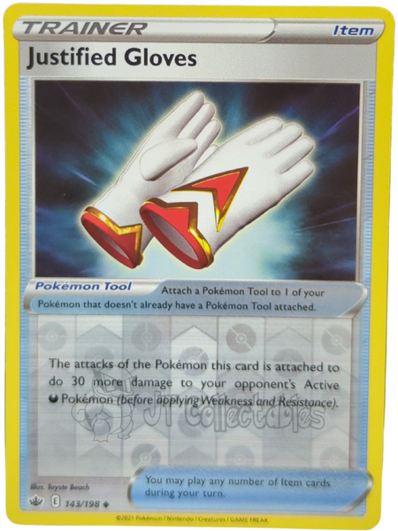 Justified Gloves 143/198 Reverse Holo Chilling Reign Pokemon TCG 2021