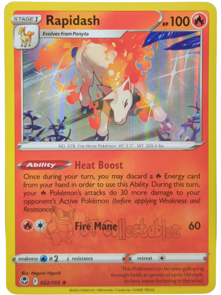 Rapidash 022/195 Holo Silver Tempest Pokemon TCG 2022