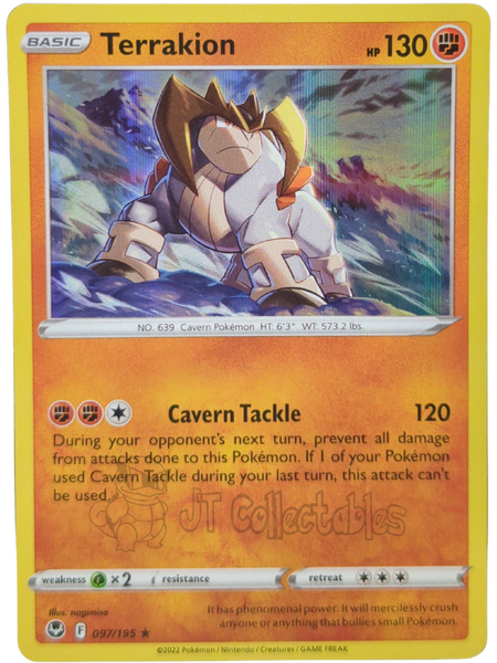 Terrakion 097/195 Holo Silver Tempest Pokemon TCG 2022