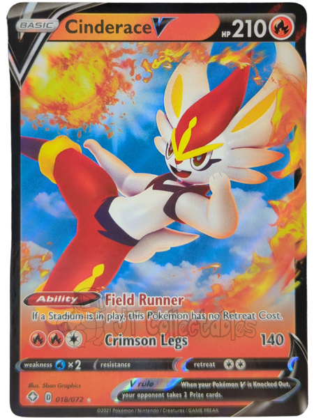 Cinderace V 018/072 V Ultra Rare Shining Fates Pokemon TCG 2021