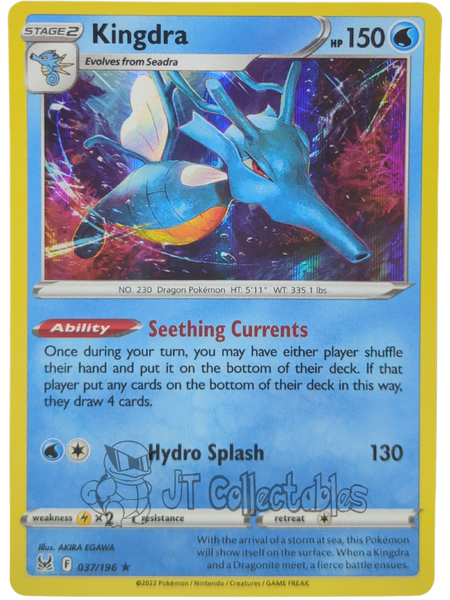 Kingdra 037/196 Holo Rare Lost Origin Pokemon TCG 2022